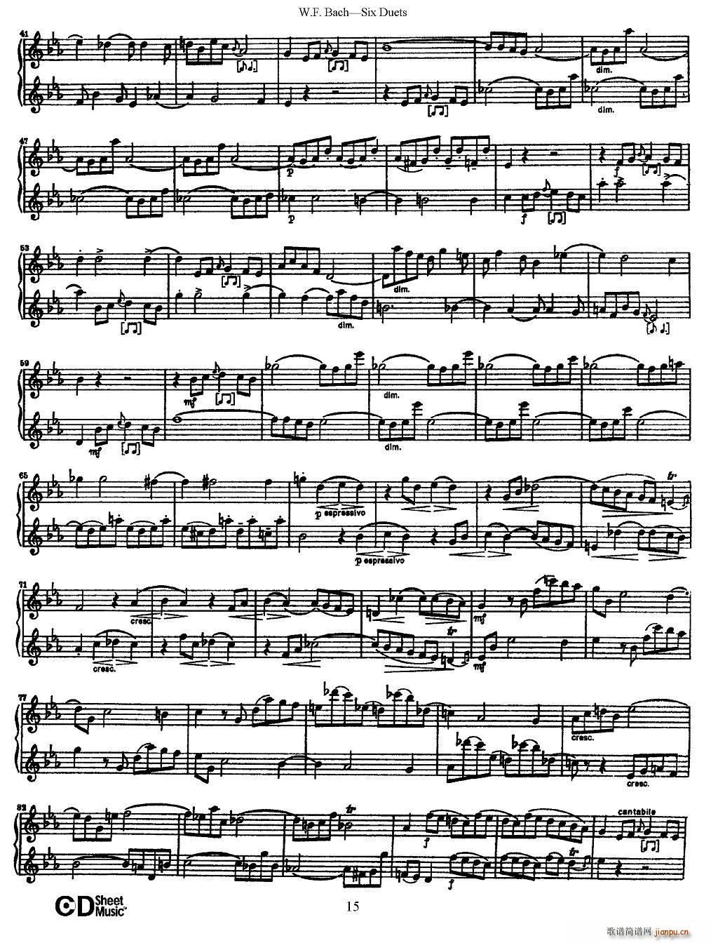 W F 巴赫―六首二重奏练习曲（3）2