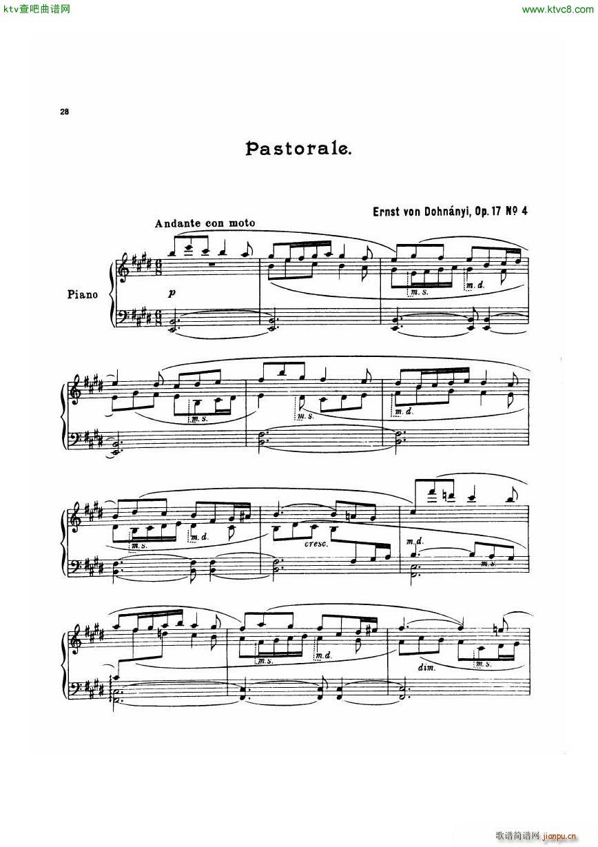 Dohnanyi 17 4 5 Humoresken Pastorale1