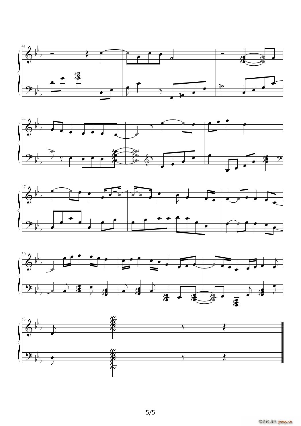 未名钢琴曲 降E调5