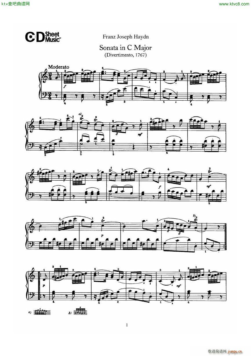 Haydn Joseph Sonata no 10 in C Major1