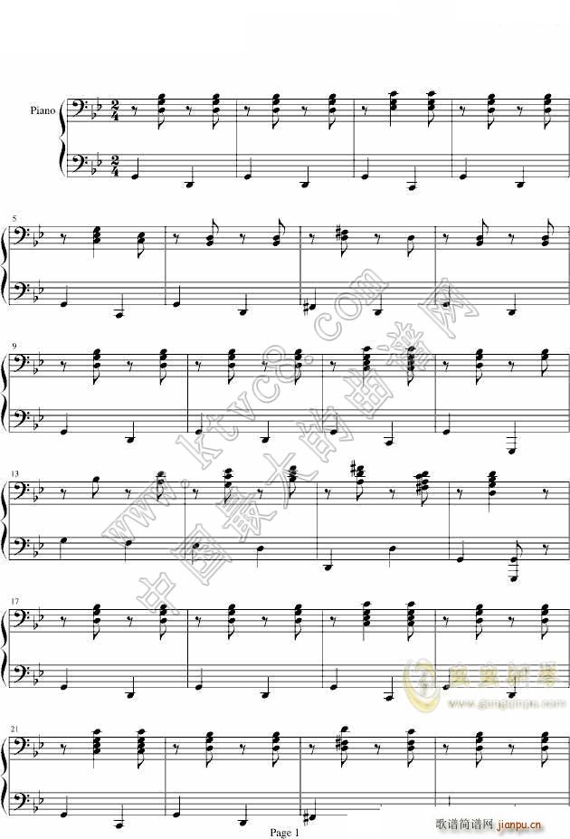 匈牙利舞曲第五号B调四手联弹低音部_勃拉姆斯 Brahms1