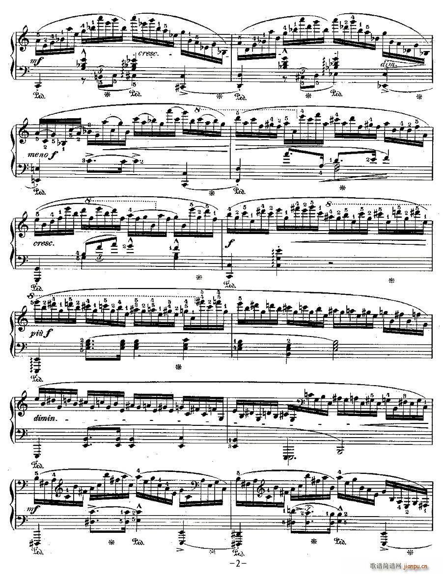 肖邦钢琴练习曲，Op.25之十一2