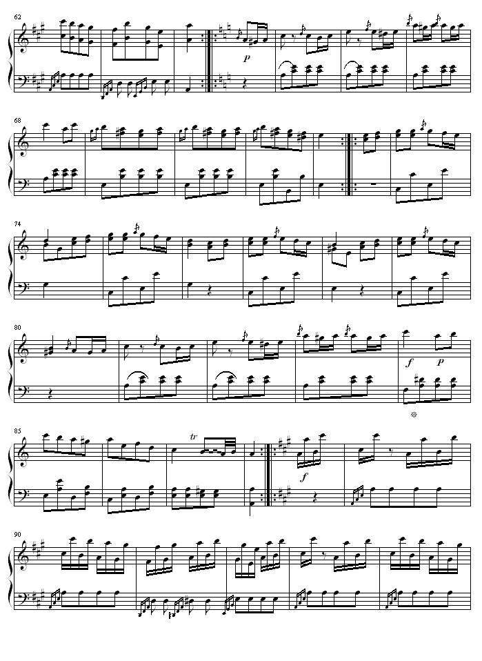 土耳其进行曲-（原版）-钢琴谱(钢琴曲)-莫扎特3