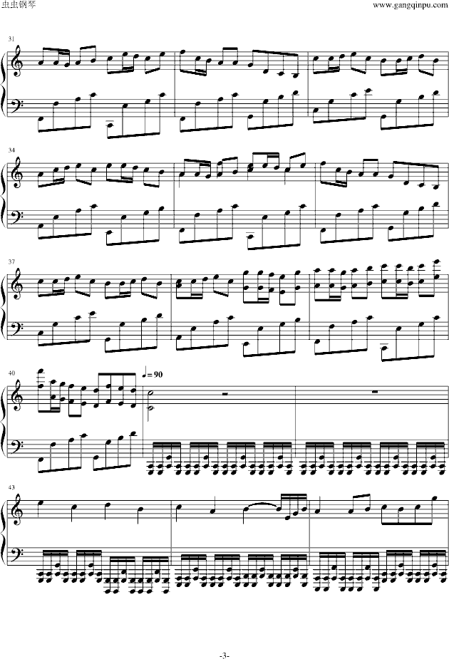 钢琴版摇滚卡农-钢琴谱(钢琴曲)-帕赫贝尔-Pachelbel3