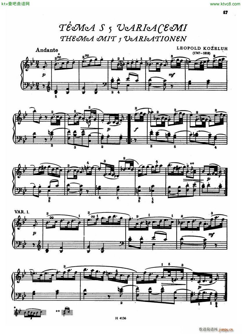 Czech piano variations from 18th century15