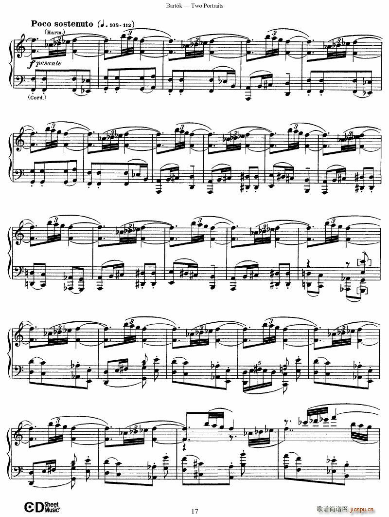 Bartok SZ 37 Two Portraits op 517