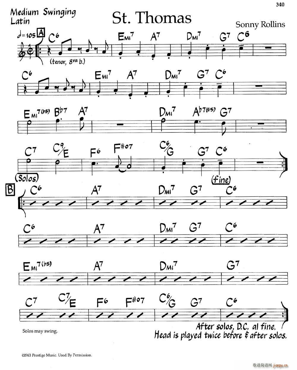 St Thomas（爵士钢琴曲）1