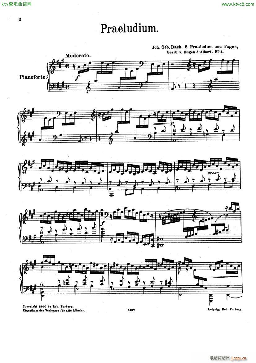 Bach D Albert Prelude and fugue in a major2