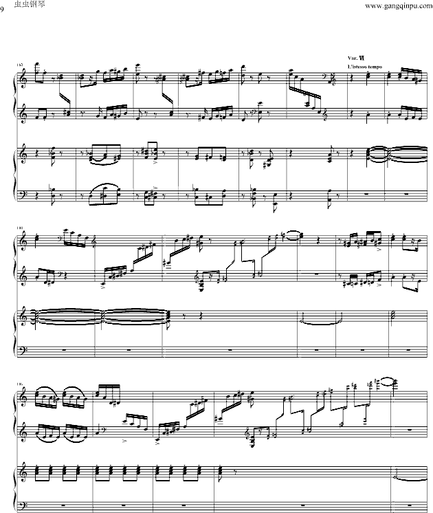 帕格尼尼主题狂想曲-（1~10变奏）-钢琴谱(钢琴曲)-拉赫马尼若夫9