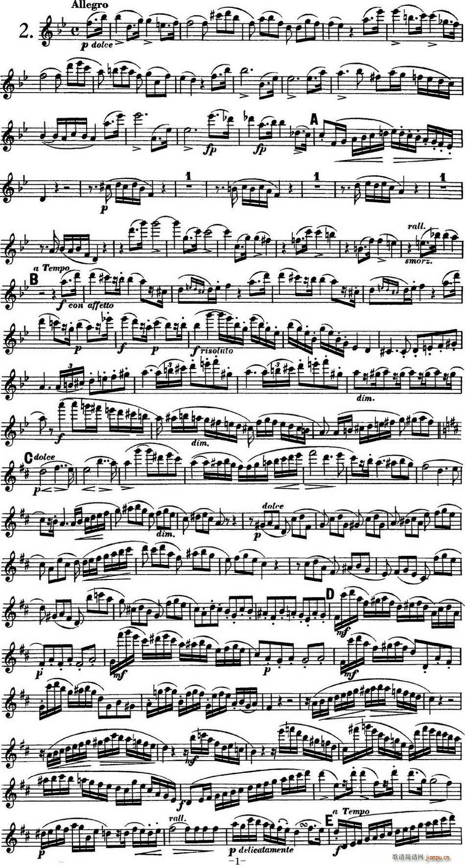 库劳长笛二重奏大练习曲Op 39――Flute 1(No 2)1