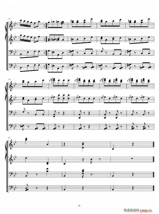 《土耳其进行曲》弦乐四重奏_贝多芬5
