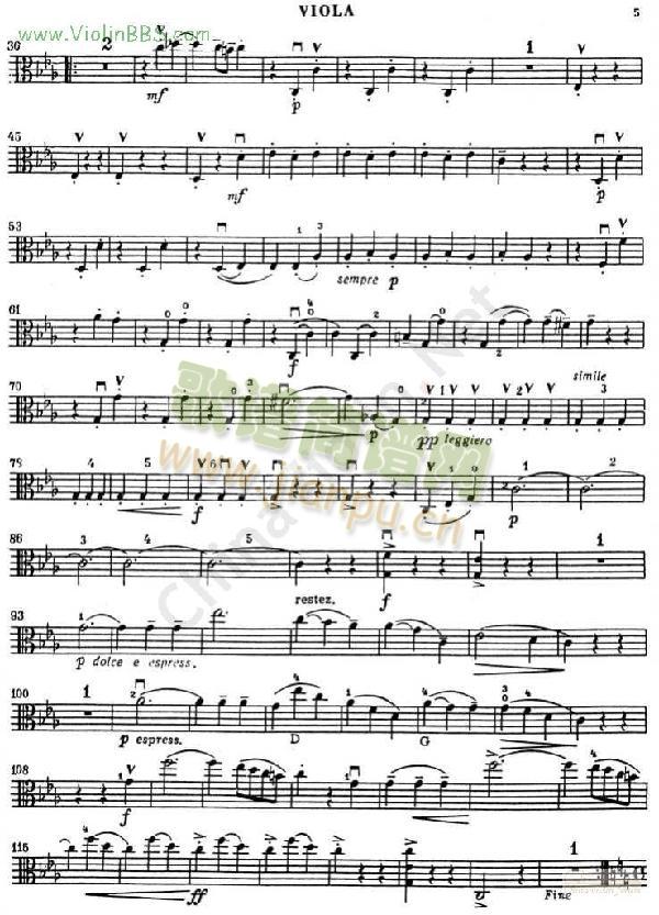 门德尔松《SONATA》中提（ I.）5