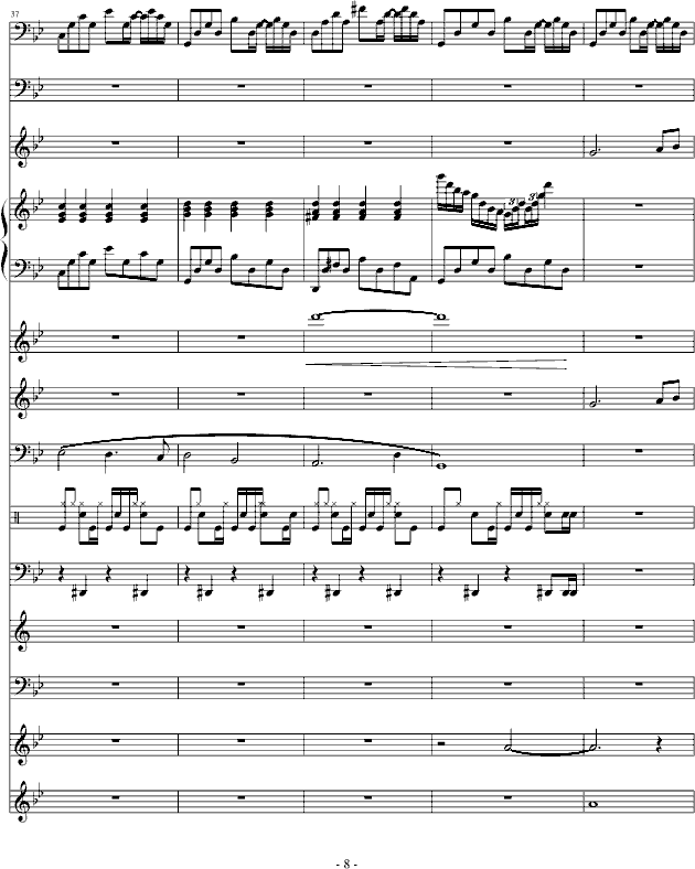 悲伤奏鸣曲-钢琴谱(钢琴曲)-E大调的天空8