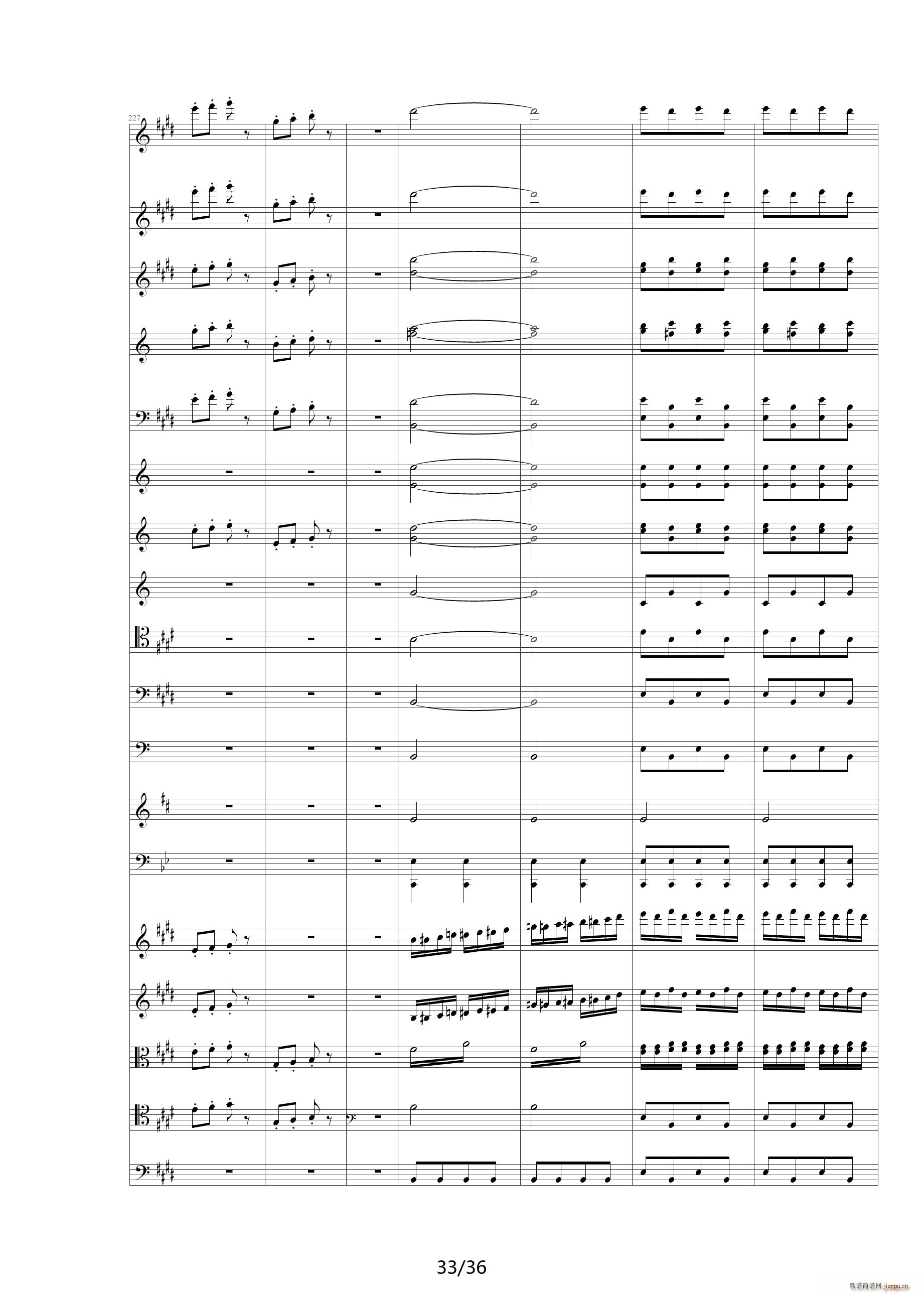 威廉退尔序曲原版扒谱 E调33