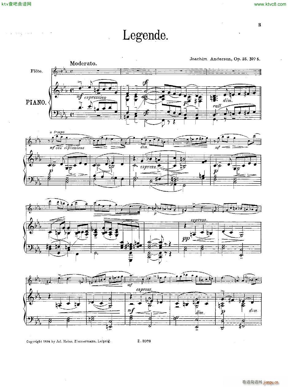 Andersen op 55 Acht Vortragsstücke fl pno30