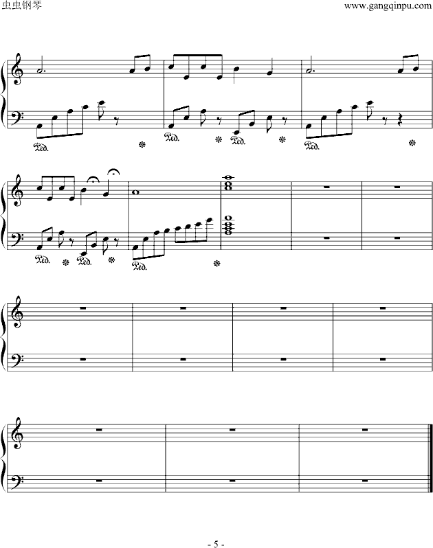 童年简易演奏版--班德瑞钢琴经典作品-钢琴谱(钢琴曲)-蛤蟆爱天鹅085
