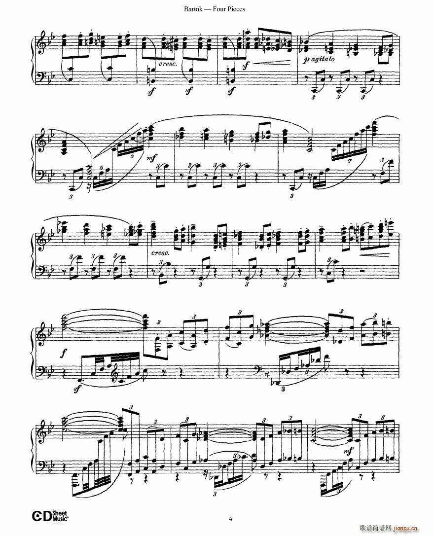 Bartok DD 71 Four Piano Pieces4