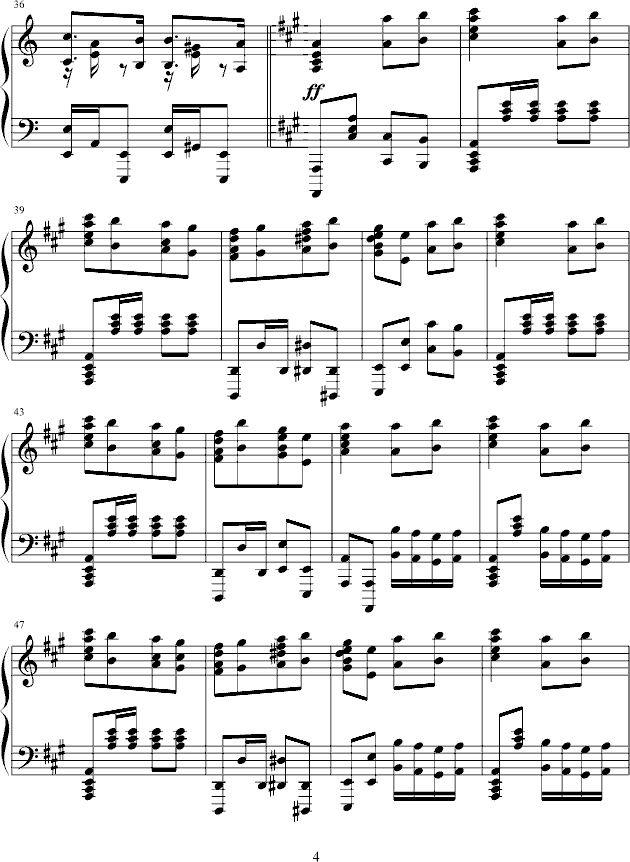 瓦洛多斯改编莫扎特《土耳其进行曲》-钢琴谱(钢琴曲)-莫扎特4