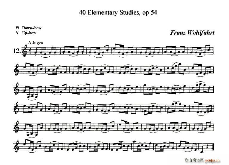 40首小提琴初级技巧练习曲之121