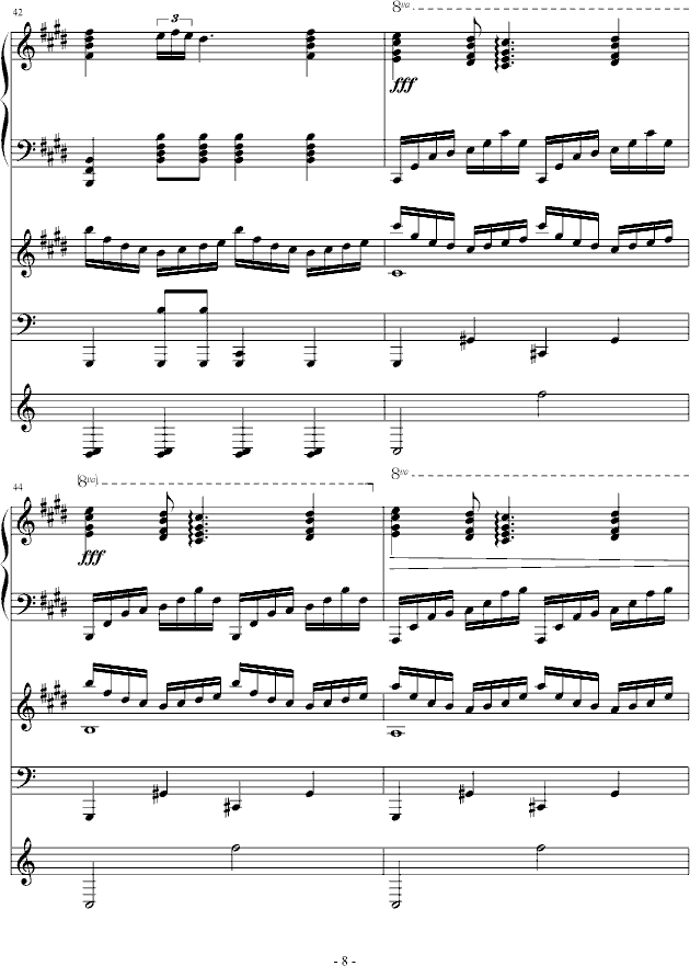 跨世时空的箫（六）-钢琴谱(钢琴曲)-血腥残阳8