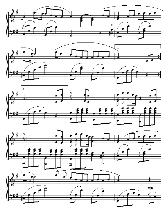祝福-钢琴谱(钢琴曲)-张学友2