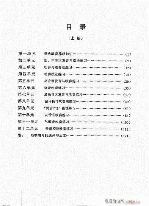 简捷实用唢呐教程  （上册）目录1-201