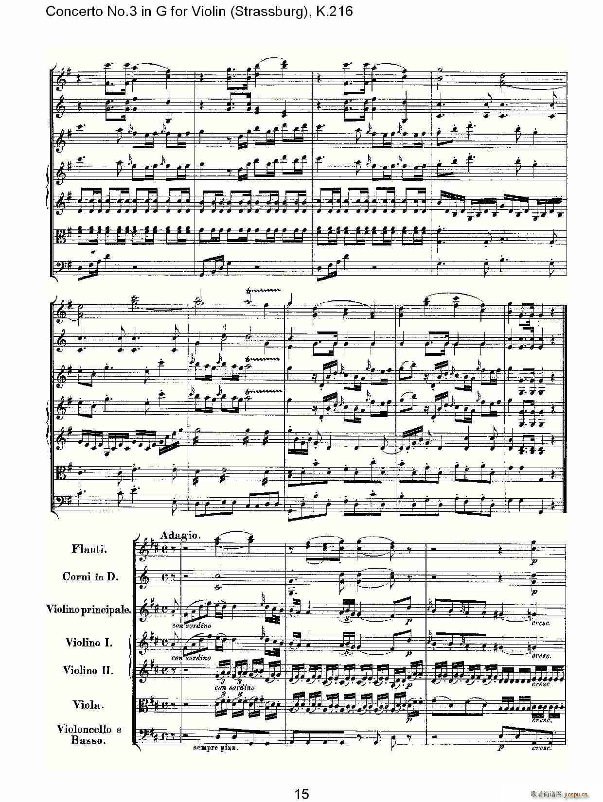 Concerto No.3 in G for Violin K.216（G调小提琴第三协奏曲, K）15