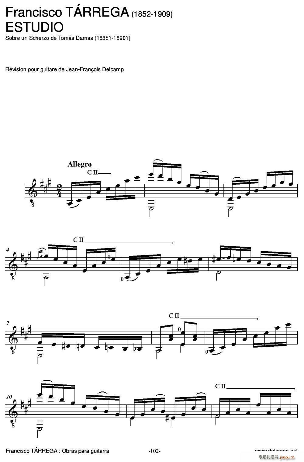 ESTUDIO(Sobre un Scherzo de Tomas Damas)(古典吉他)1