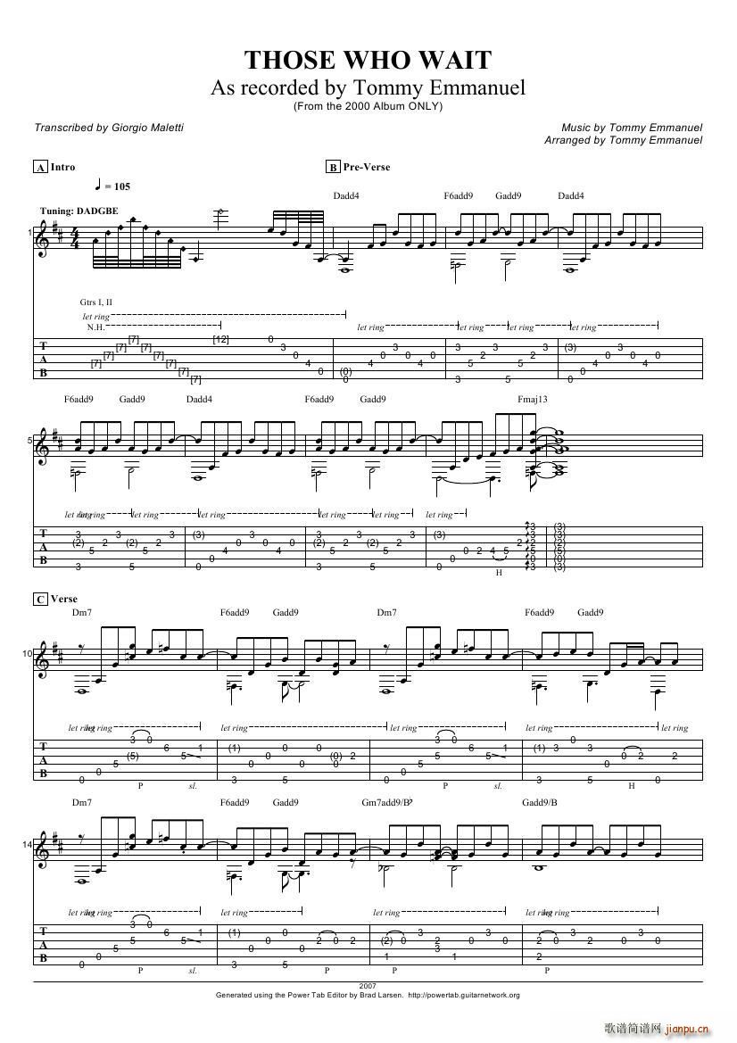 tommy emmanuel those who wait（指弹吉它）1