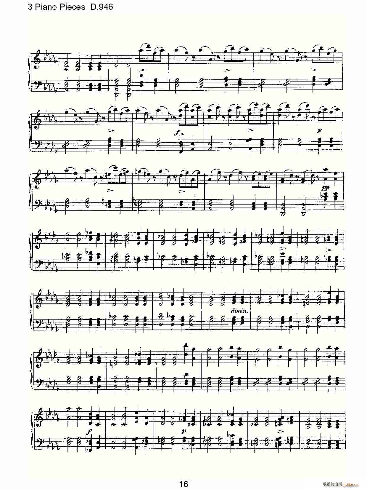 3 Piano Pieces D.946（钢琴三联奏D.946）16