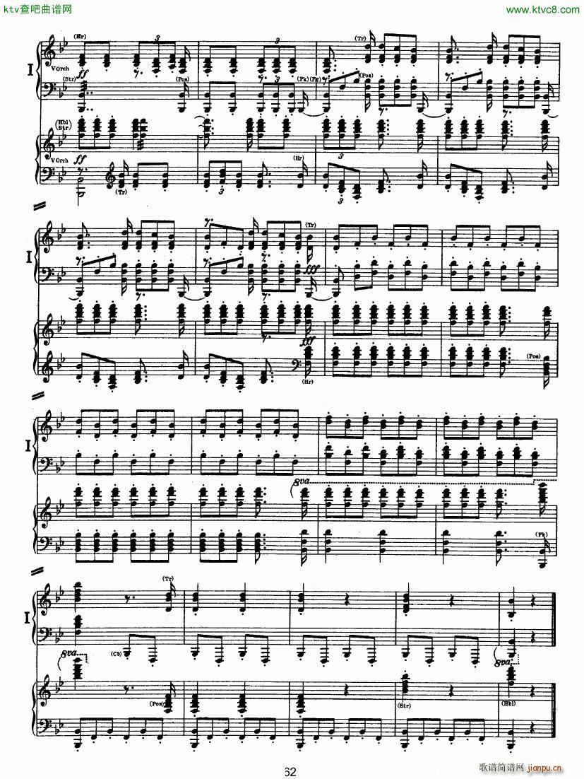 Bruckner Symphony No 4 4 hands arr 二11