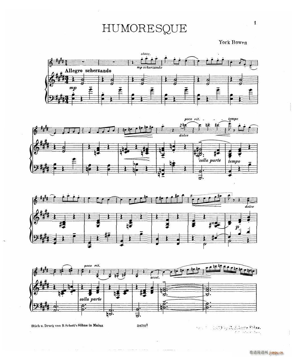 Bowen Humoresque for violin and piano3