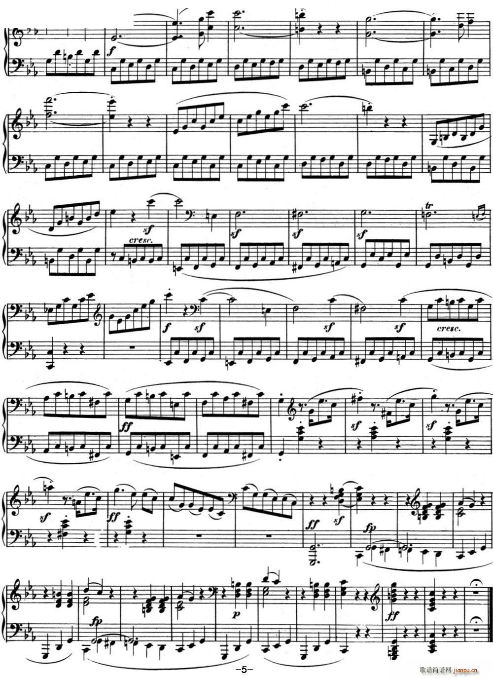 贝多芬钢琴奏鸣曲05 c小调 Op 10 No 1 C minor5