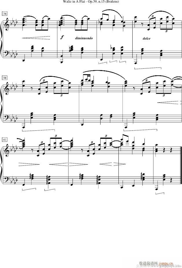 Waltz in A Flat （降A大调圆舞曲）_勃拉姆斯-Brahms3