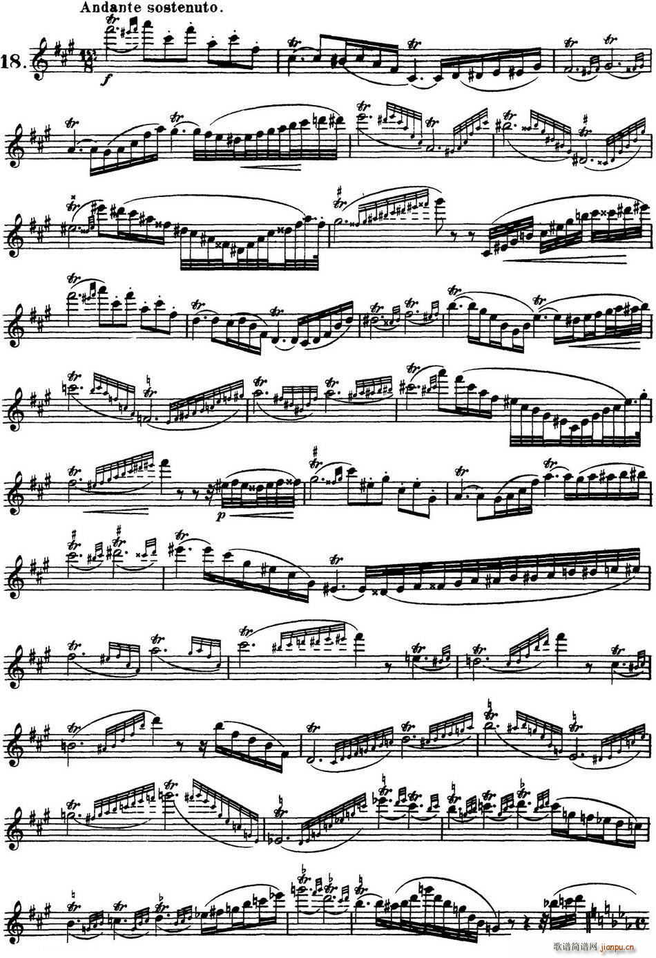 柯勒30首高级长笛练习曲作品75号(NO 18)1