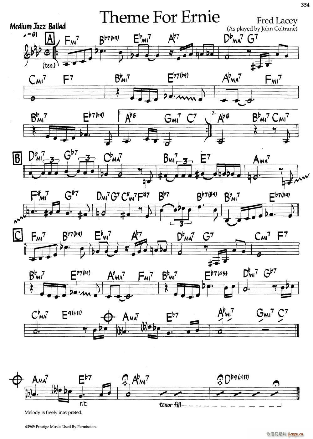 Theme For Ernie(爵士钢琴曲)1