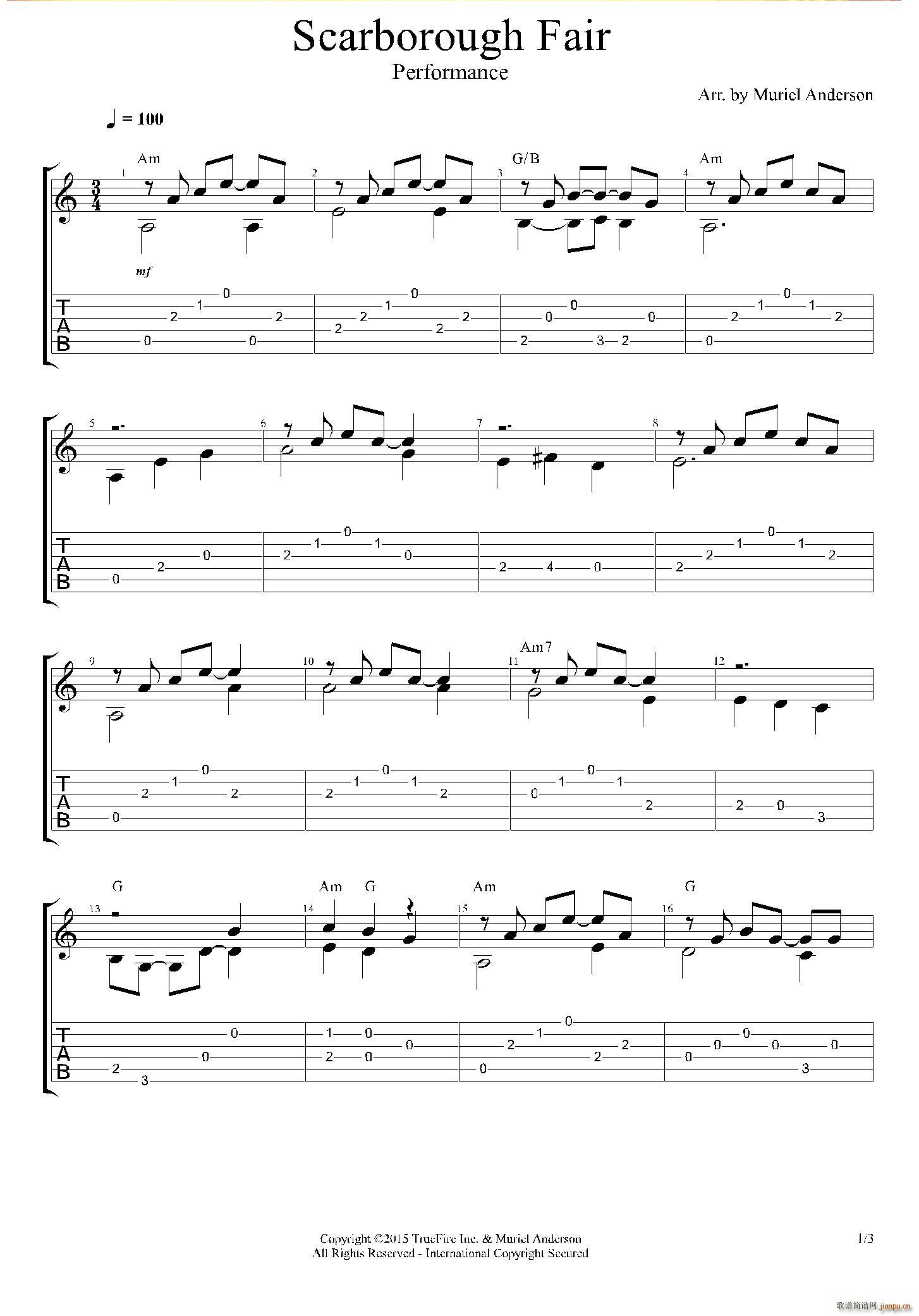 Scarborough Fair (古典吉他)1