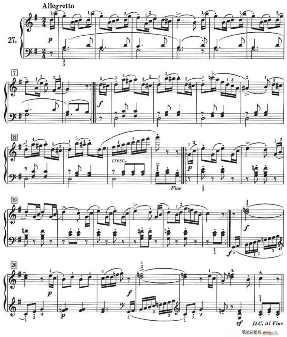 50首莱蒙钢琴练习曲 作品37(NO 27)1