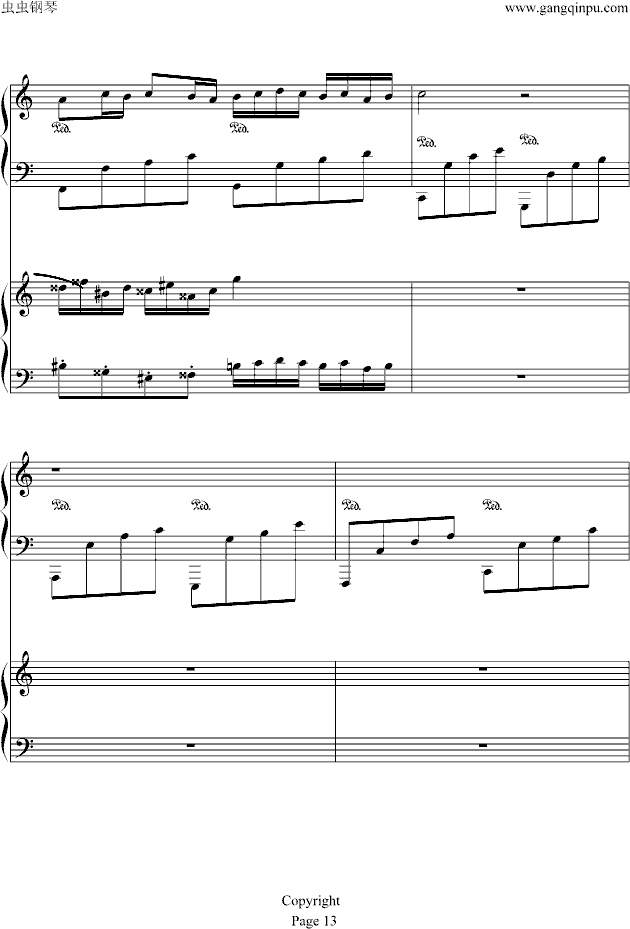 土耳其进行曲――卡农-钢琴谱(钢琴曲)-帕赫贝尔-Pachelbel13