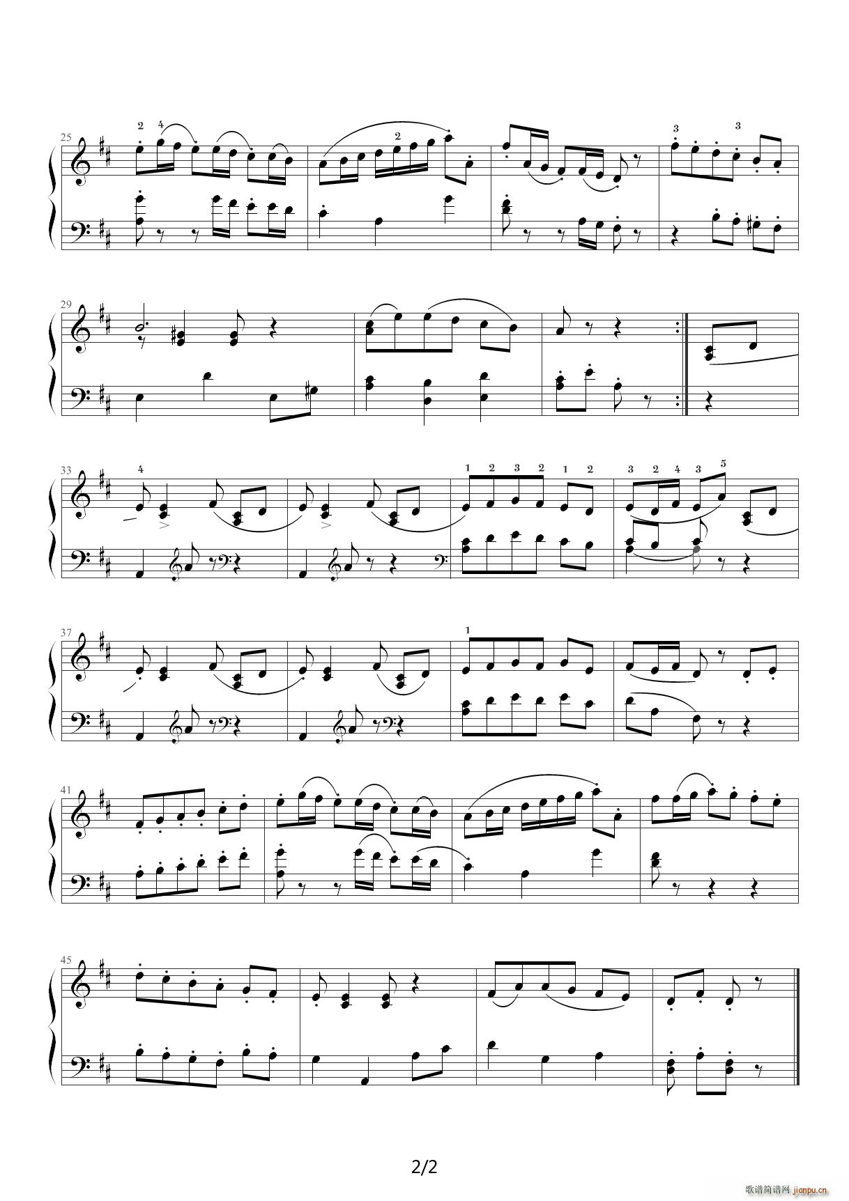 中央音乐学院钢琴(业余)考级教程三级(19、小步舞曲) A调2