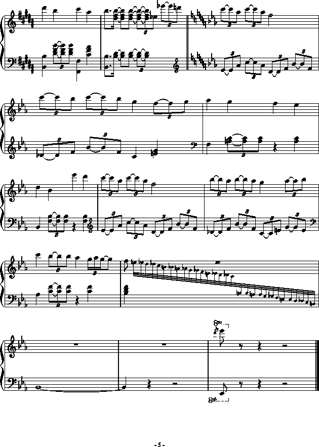 小狗过桥（送给――瑜）-钢琴谱(钢琴曲)-塞外孤笛5