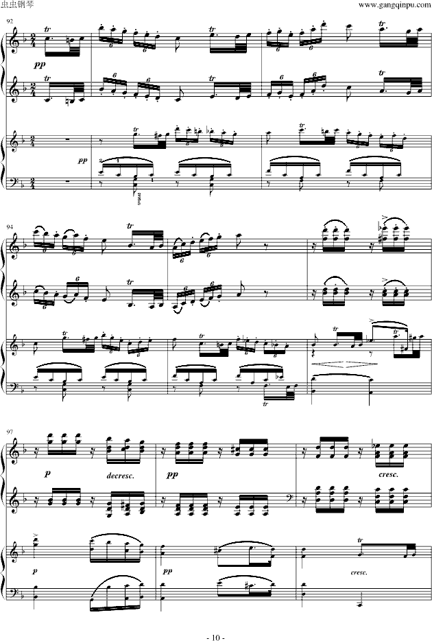 A大调弦乐五重奏“鳟鱼”第四乐章（两架钢琴谱）-钢琴谱(钢琴曲)-舒伯特10