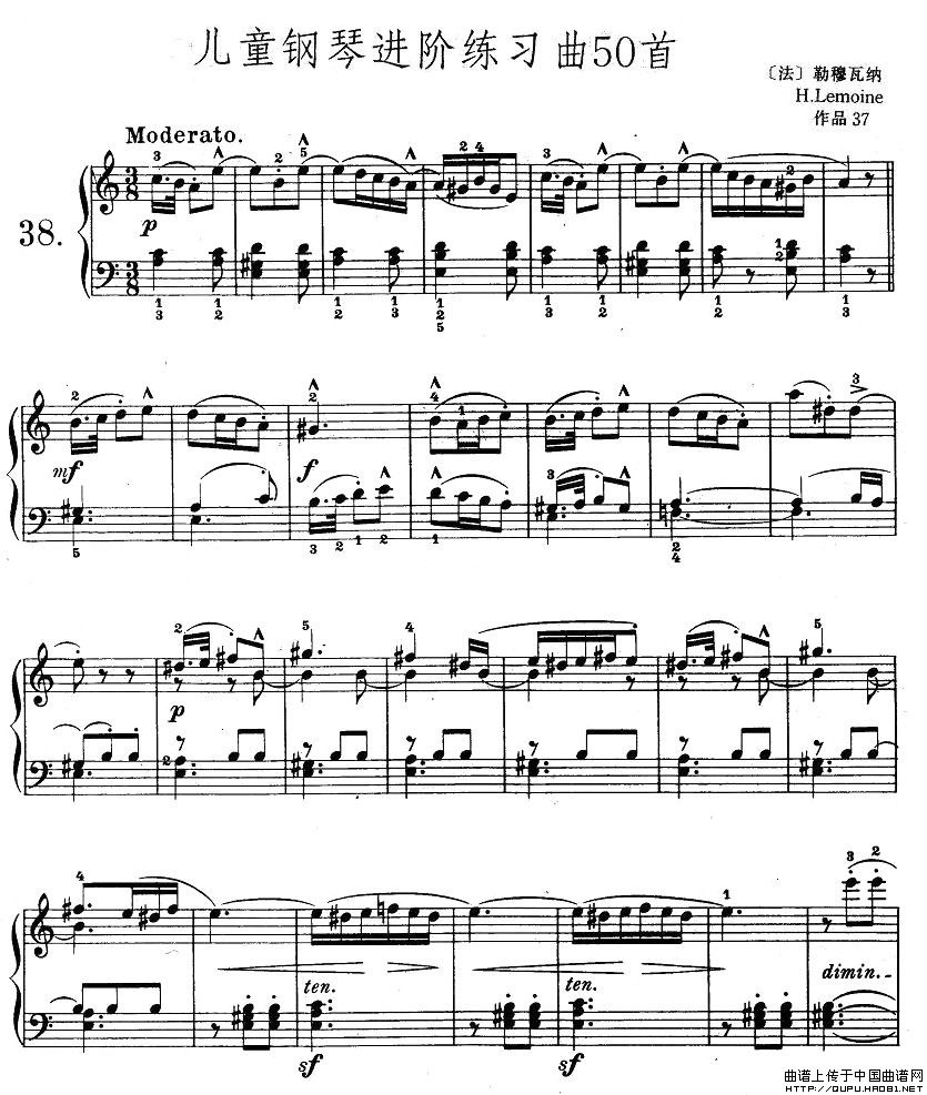 儿童钢琴进阶练习曲50首之381