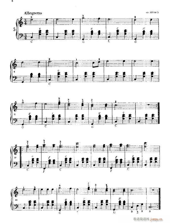车尔尼手风琴练习曲集8