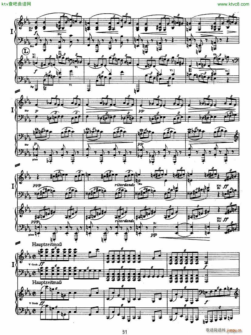Bruckner Symphony No 4 4 hands arr 二30