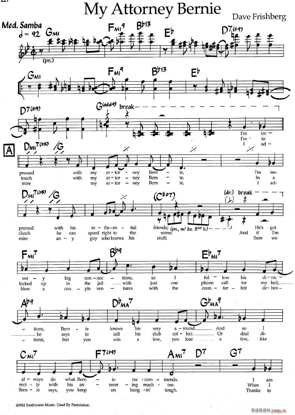 My Attorney Bernie（爵士钢琴曲）1