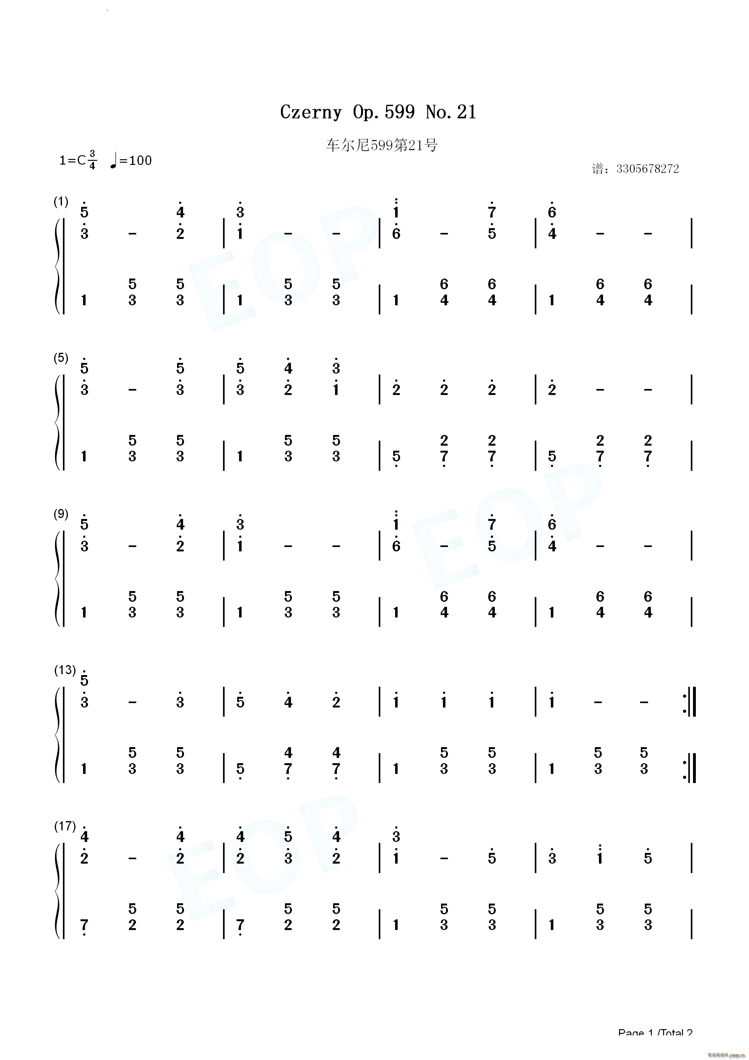 练习曲作品599-021_车尔尼4