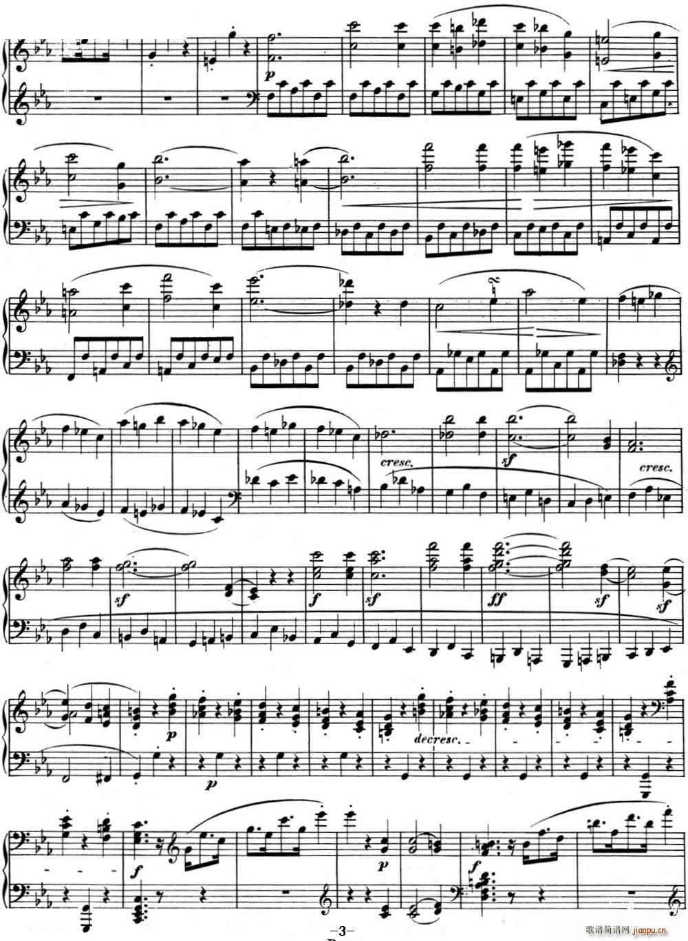 贝多芬钢琴奏鸣曲05 c小调 Op 10 No 1 C minor3