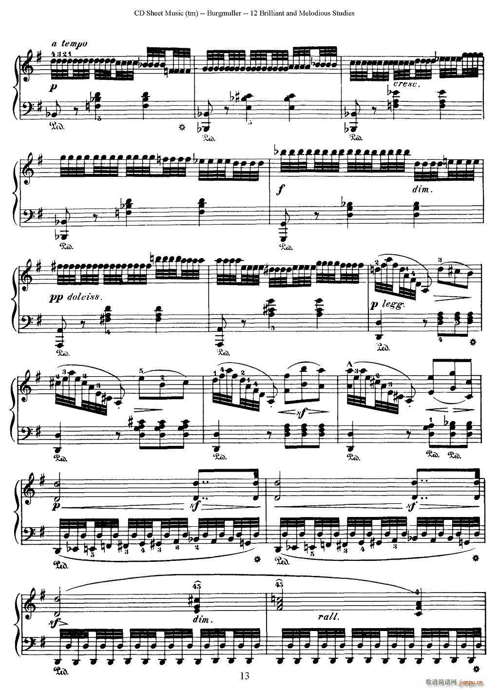 Burgmuller - 12 Brillian and Melodious Studies（6）3