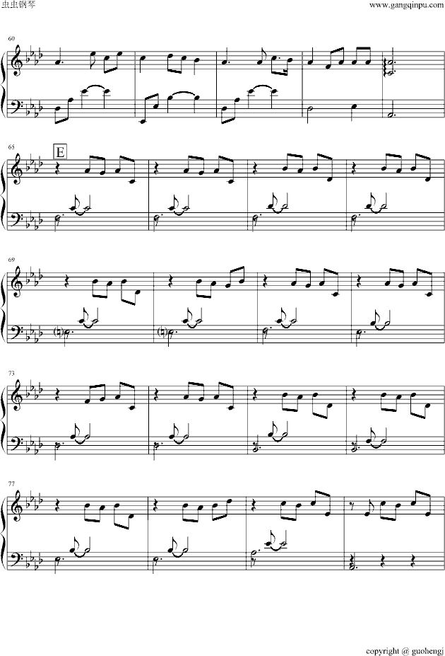 绵雪（《冬》）-钢琴谱(钢琴曲)-深町 纯4
